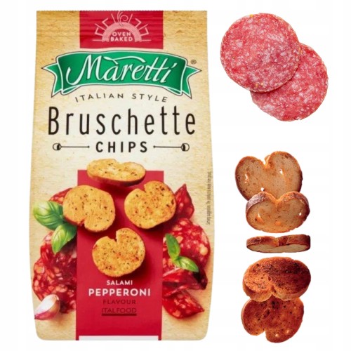 Przejdź do produktu Bruschette Maretti Salami Pepperoni Pyszne Chrupiące Grzanki 70 g